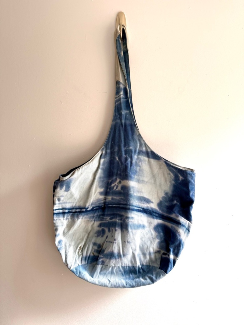 Blue Tie-Dye Shoulder Tote Bag